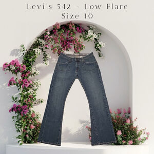 Levis 542 Low FLARE Jeans Womens 10 32 X 31 Vintage Distressed Denim Western Y2K